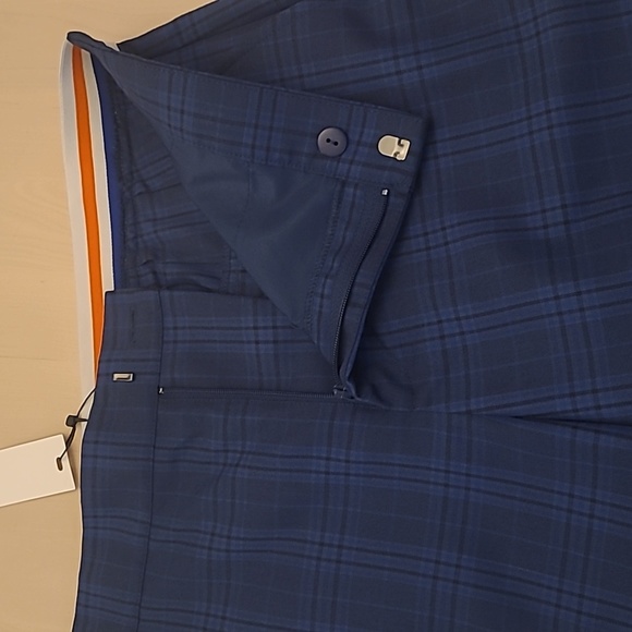 NWT BB Dakota Work it Out Blue Plaid Cropped Pants with Pockets - Picture 8 of 16